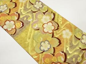 桜模様織出し袋帯